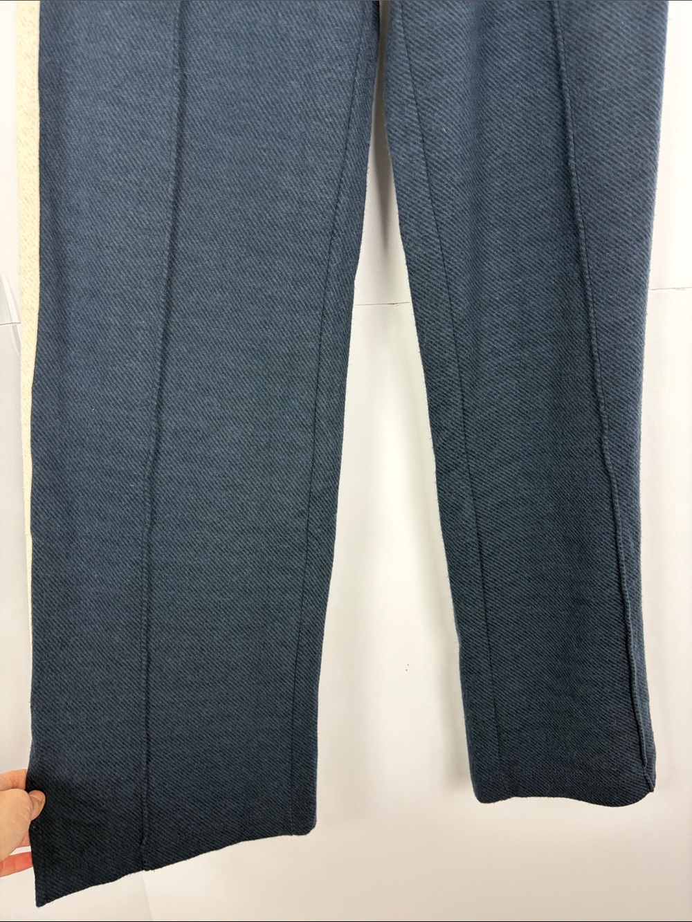 Faherty Legend Lounge Track Pants XS Navy Organic Cotton Wide Leg Side Stripe - Picture 7 of 16